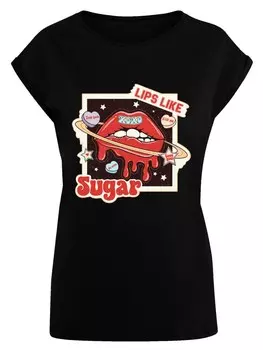 Рубашка F4NT4STIC Lips like sugar retro fashion Valentinstag, черный
