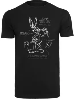Рубашка F4NT4STIC Looney Tunes Bugs Bunny Drawing Instruction, черный