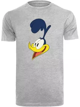 Рубашка F4NT4STIC Looney Tunes Road Runner Face, пятнистый серый