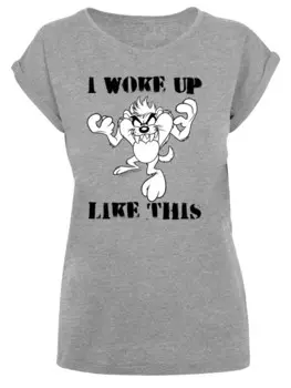 Рубашка F4NT4STIC Looney Tunes Taz I Woke Up Like This, пятнистый серый