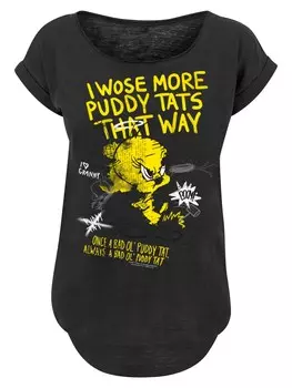 Рубашка F4Nt4Stic Looney Tunes Tweety Pie More Puddy Tats, черный