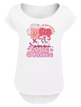 Рубашка F4NT4STIC Love And Coffe Valentinstag, белый