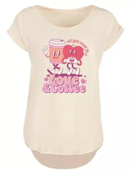 Рубашка F4NT4STIC Love And Coffe Valentinstag, песочный