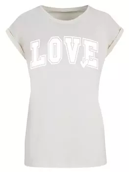Рубашка F4NT4STIC Love University Valentinstag Herz, песочный