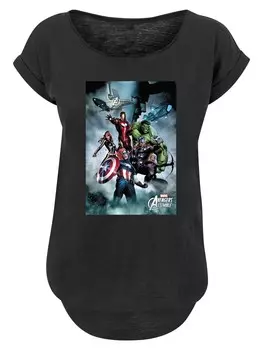 Рубашка F4Nt4Stic Marvel Avengers Assemble Team Montage, черный