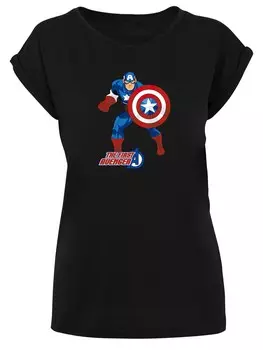 Рубашка F4Nt4Stic Marvel Avengers Captain America The First Avenger, черный