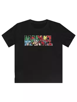 Рубашка F4Nt4Stic Marvel Avengers Logo Characters, черный