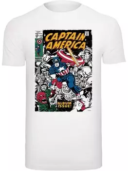 Рубашка F4NT4STIC Marvel Captain America Album Issue Cover, белый