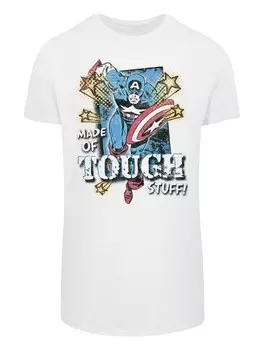 Рубашка F4NT4STIC Marvel Captain America Made Of Tough Stuff, белый