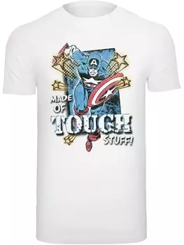 Рубашка F4NT4STIC Marvel Captain America Made Of Tough Stuff, белый