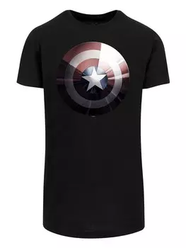 Рубашка F4NT4STIC Marvel Captain America Shield Shiny, черный