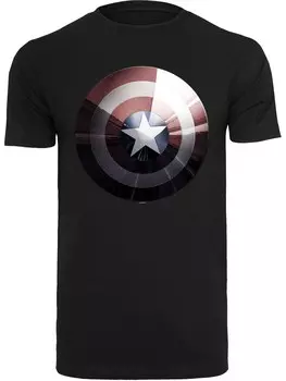 Рубашка F4NT4STIC Marvel Captain America Shield Shiny, черный