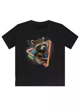 Футболка F4Nt4Stic Marvel Guardians of the Galaxy Neon Rocket, черный