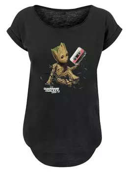 Рубашка F4NT4STIC Marvel Guardians Of The Galaxy Vol2 Groot Tape, черный
