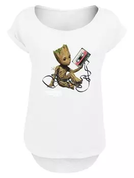 Рубашка F4NT4STIC Marvel Guardians Of The Galaxy Vol2 Groot Tape, белый