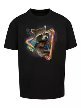 Рубашка F4NT4STIC Marvel Guardians of the Galaxy Neon Rocket, черный