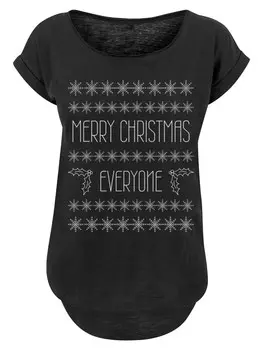 Рубашка F4NT4STIC Merry Christmas Everyone Weihnachten, черный