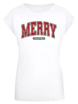 Рубашка F4NT4STIC Merry Christmas Varsity Retro, белый