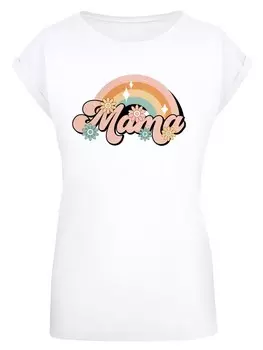 Рубашка F4NT4STIC Mothers Day Celebration Rainbow Mama Design Mom Appreciation, белый