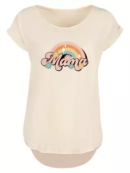 Рубашка F4NT4STIC Mothers Day Celebration Rainbow Mama Design Mom Appreciation, песочный