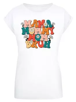 Рубашка F4NT4STIC Mothers Day Floral Accent Mom Life Humor Trendy Aesthetic, белый