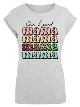 Рубашка F4NT4STIC Mothers Day Mama Typography Leopard Print Pastel, серый
