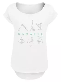 Рубашка F4NT4STIC Namaste Yoga Skelett Halloween, белый