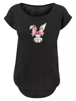 Рубашка F4NT4STIC Niedlicher Hase mit Schleife, черный