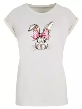 Рубашка F4NT4STIC Niedlicher Hase mit Schleife, натуральный белый