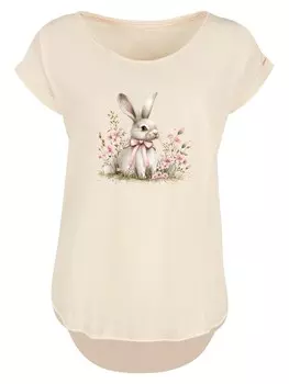 Рубашка F4NT4STIC Niedlicher Osterhase mit Blumen, песочный