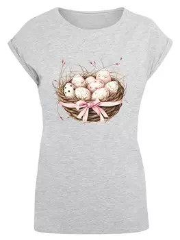 Рубашка F4NT4STIC Osterei Nest Korb Dekor, серый
