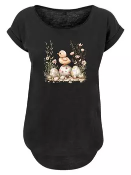 Рубашка F4NT4STIC Ostern Kken Ei Blumen, черный
