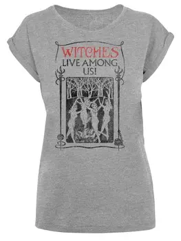 Рубашка F4NT4STIC Phantastische Tierwesen Witches Live Among Us, пятнистый серый