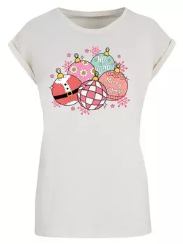 Рубашка F4NT4STIC Pink Cute Christmas Tree Balls, песочный