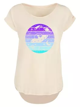Рубашка F4NT4STIC Retro Alien Weltraum Sonnenuntergang, бежевый