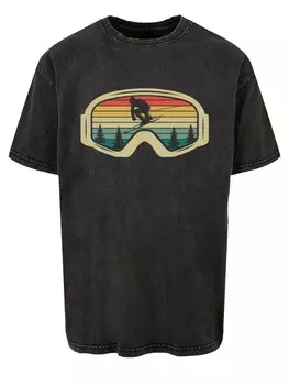 Рубашка F4NT4STIC Retro Skibrille Wintersport, черный