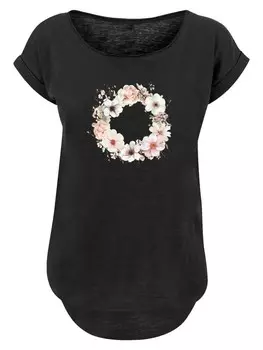 Рубашка F4NT4STIC Rosa Blumenkranz, черный