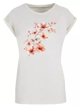 Рубашка F4NT4STIC Rosa Blumenzweig 3D, белый