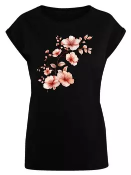Рубашка F4NT4STIC Rosa Blumenzweig, черный
