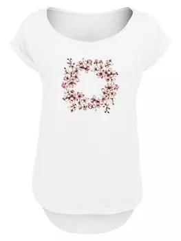 Рубашка F4NT4STIC Rosa Frhlings Blumenkranz Dekor, белый