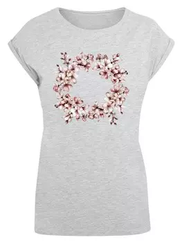 Рубашка F4NT4STIC Rosa Frhlings Blumenkranz Dekor, светло-серый