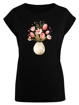 Рубашка F4NT4STIC Rosa Frhlingsblumenstrau In Vase, черный