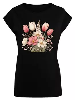 Рубашка F4NT4STIC Rosa Weier Frhlingsblumenstrau, черный