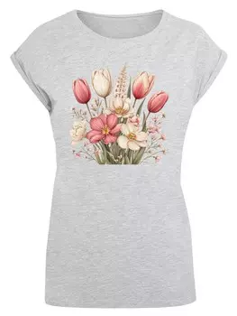 Рубашка F4NT4STIC Rosa weier Frhlingsblumenstrau, серый