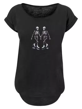 Рубашка F4NT4STIC Skeleton Couple Ice Skating Valentines Day Gift, черный