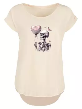 Рубашка F4NT4STIC Skelett hlt Herzballon, песочный
