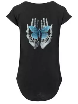 Рубашка F4NT4STIC Skelett Hnde Schmetterling, черный