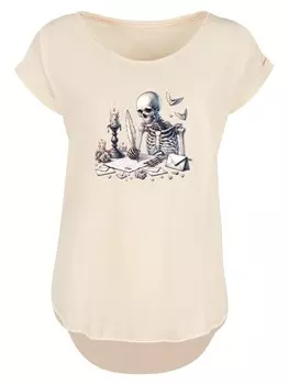 Рубашка F4NT4STIC Skelett Liebesbrief Valentinstag, песочный