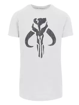Рубашка F4NT4STIC Star Wars The Mandalorian Banther Skull, белый