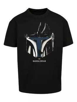Рубашка F4NT4STIC Star Wars The Mandalorian Helmet Silhouette, черный